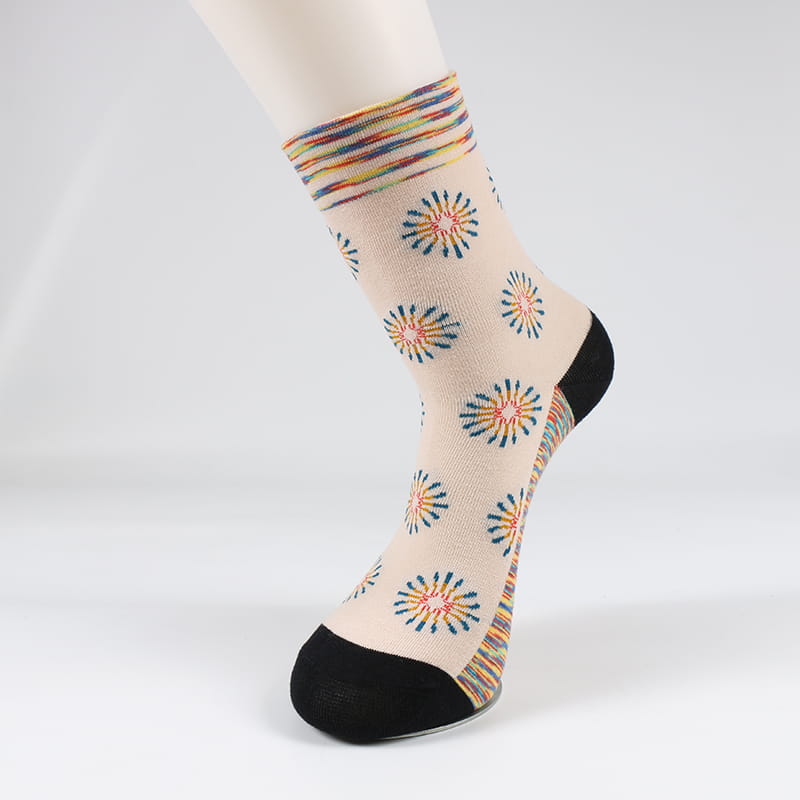 Cute Flower Patterned Currus Socks Women Art Print Cotton Creative LAETUS Personality Autumnus Hiems Udones