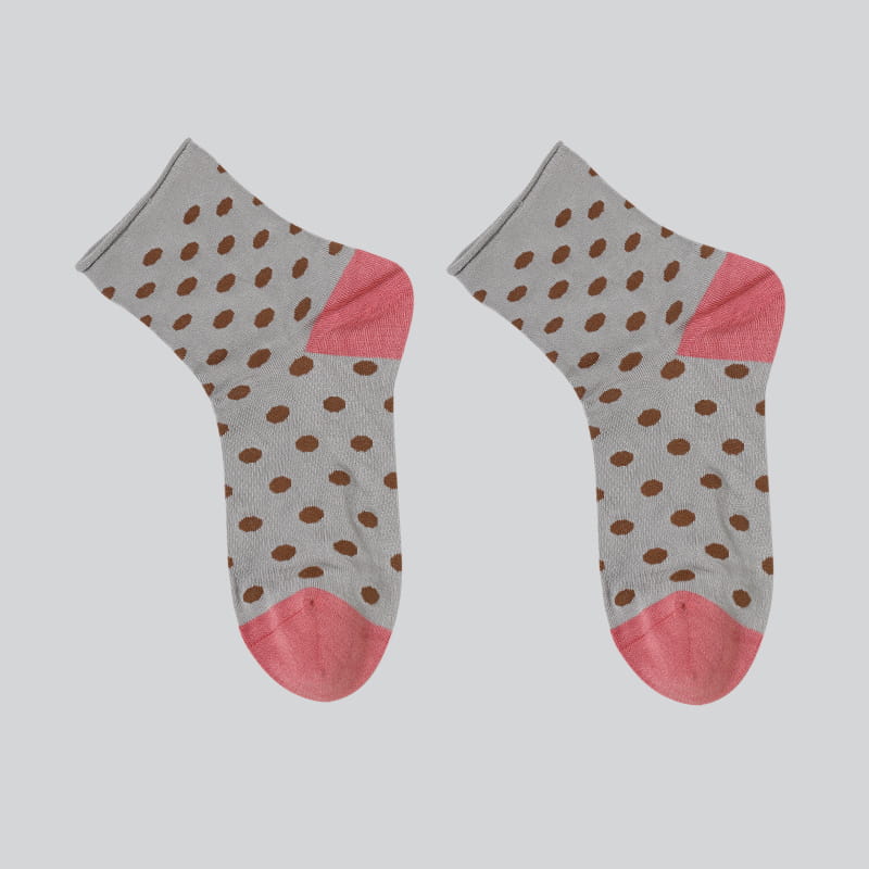 Fashion Dot Spun Silk Jacquard Super Soft Lady Socks