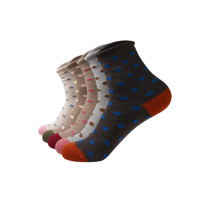 Fashion Dot Spun Silk Jacquard Super Soft Lady Socks