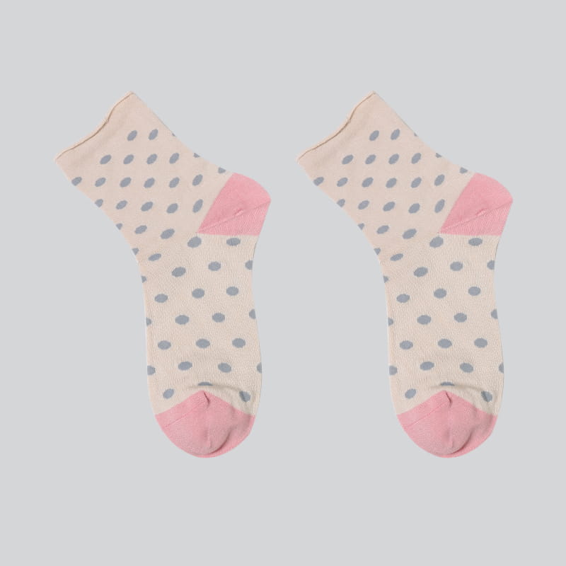 Fashion Dot Spun Silk Jacquard Super Soft Lady Socks