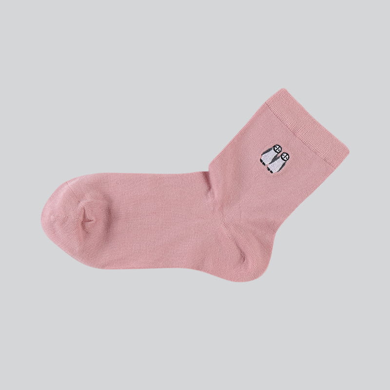 Factory Hot Sale Cute Pattern Embroidery Logo Women Knit Dress Crew Socks