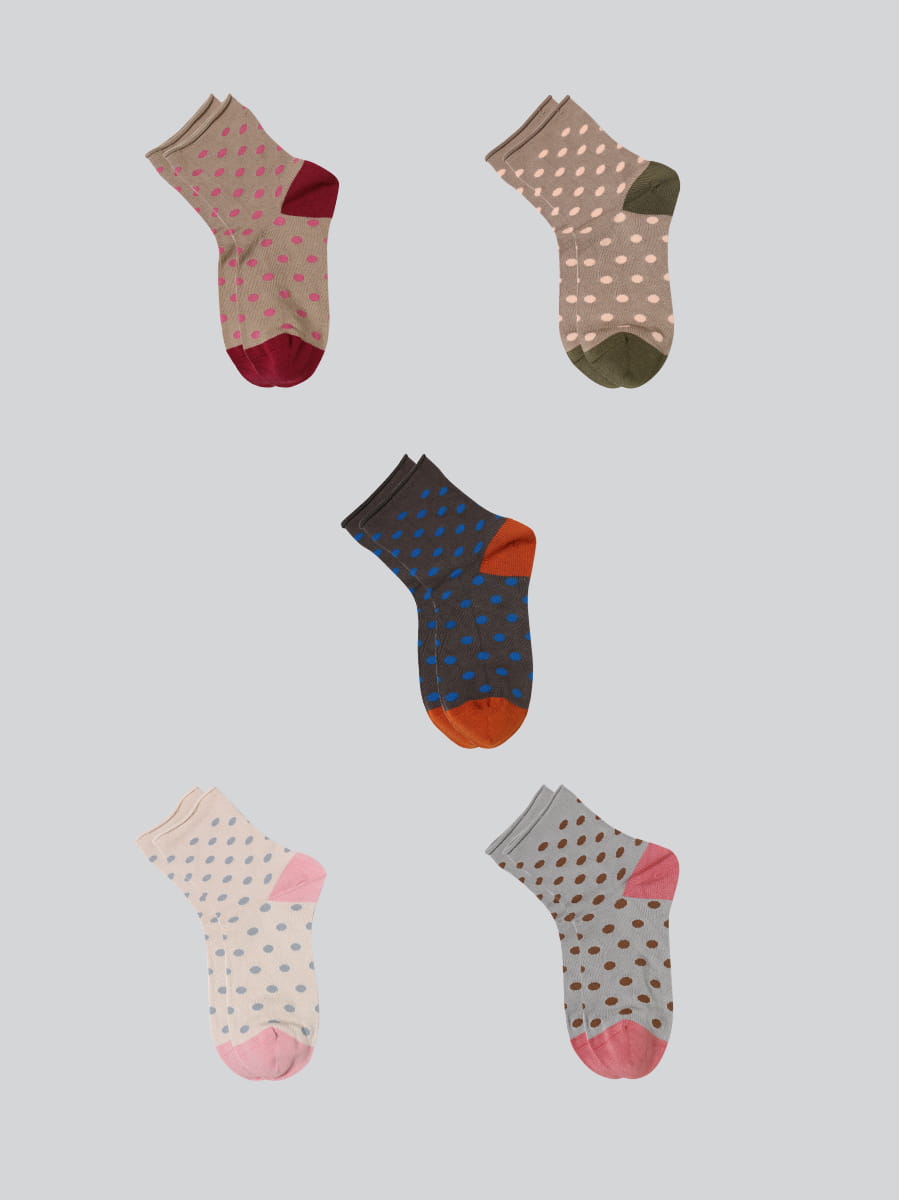 Fashion Dot Spun Silk Jacquard Super Soft Lady Socks