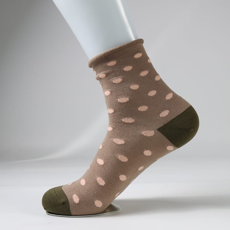 Fashion Dot Spun Silk Jacquard Super Soft Lady Socks