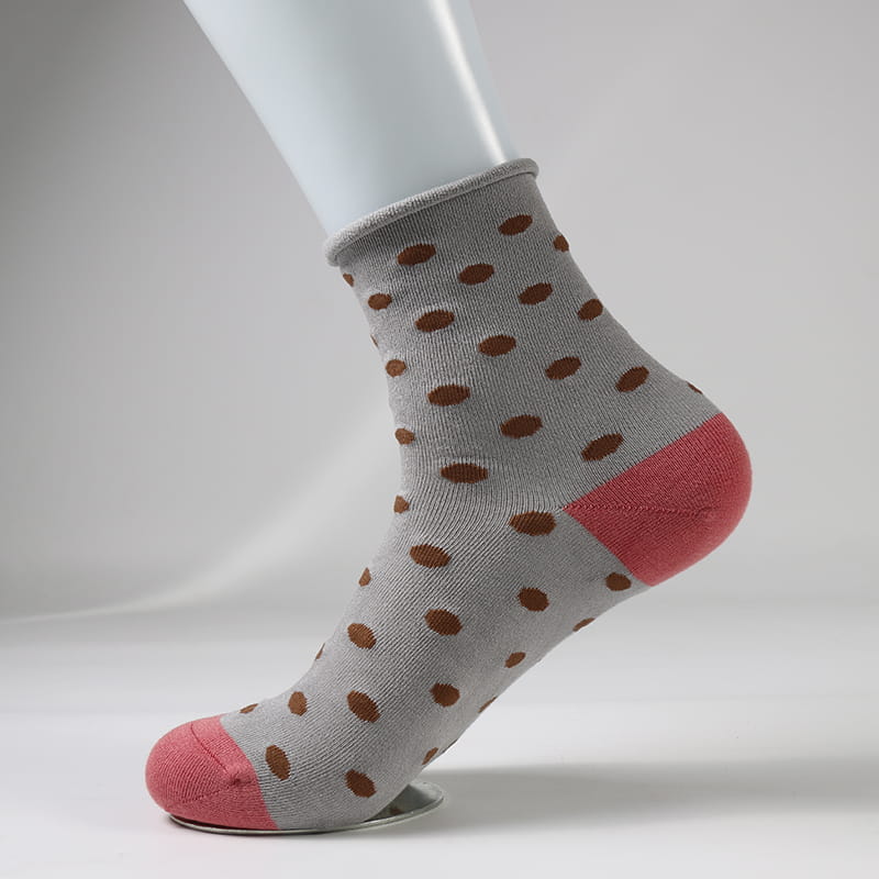 Fashion Dot Spun Silk Jacquard Super Soft Lady Socks