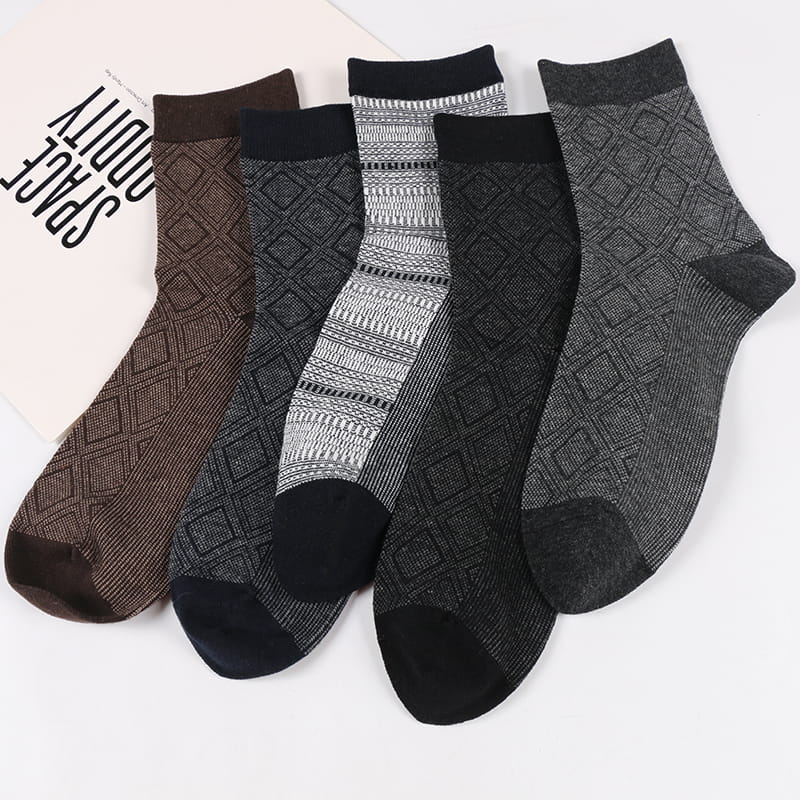 Tutus Hiems New Diamond Pattern Casual Business Cotton Men Socks