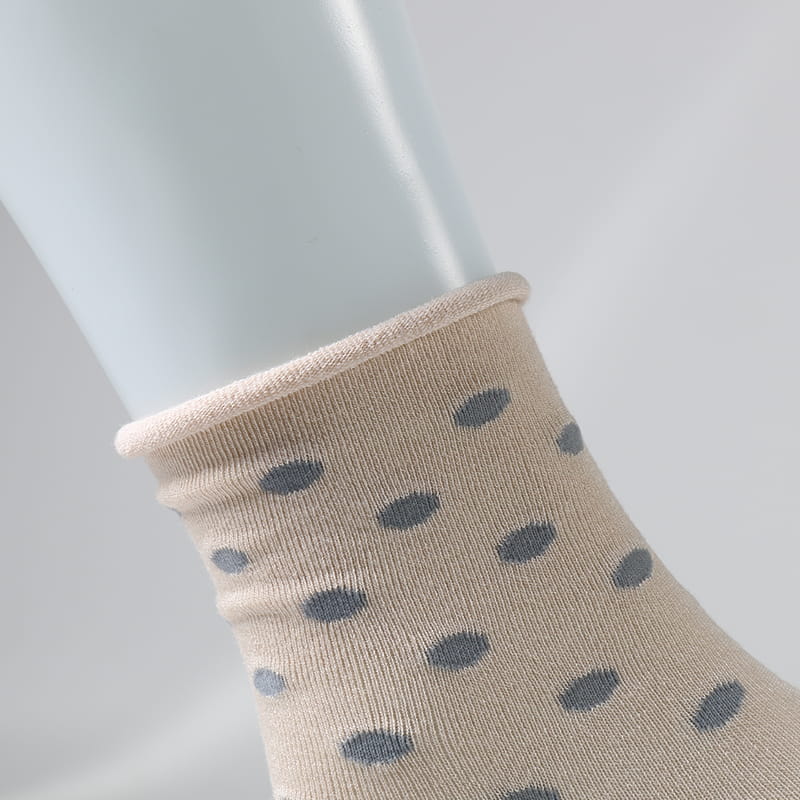 Fashion Dot Spun Silk Jacquard Super Soft Lady Socks