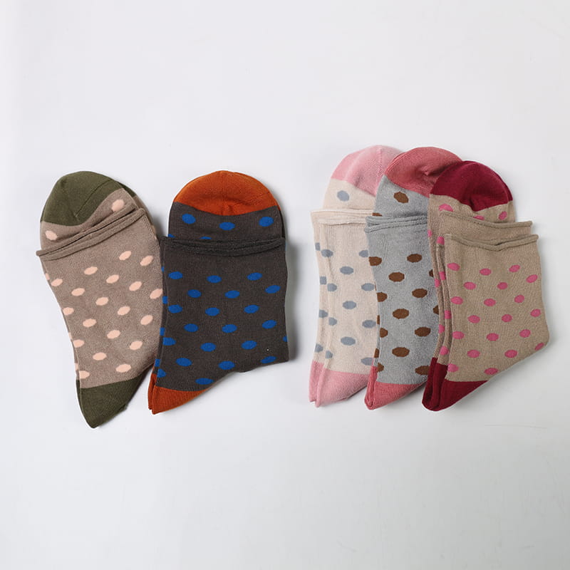 Fashion Dot Spun Silk Jacquard Super Soft Lady Socks