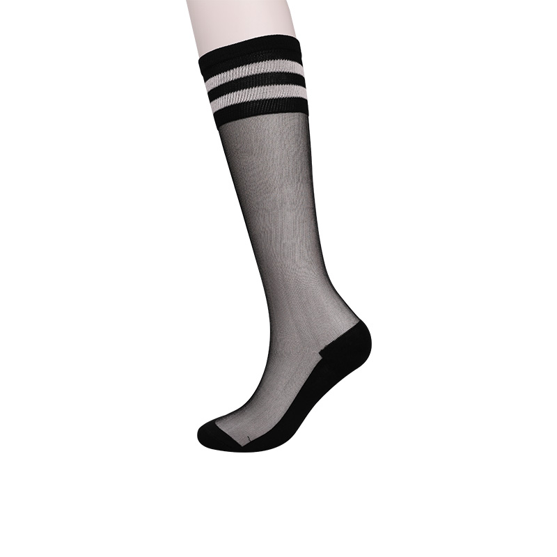 Solo nylon bombacio serico diaphano fundo alto Luokou horizontali, striato flore cristallo serico midi et mediis socks WSD1951
