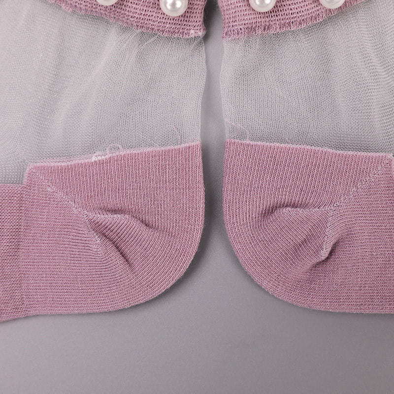 Fashion nylon diaphanum sericum bombacio fundum feminae navi socks top margaritum vitreum vitrum sericum mulieres navi socks WSD1288