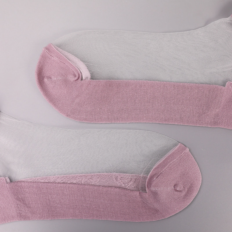 Fashion nylon diaphanum sericum bombacio fundum feminae navi socks top margaritum vitreum vitrum sericum mulieres navi socks WSD1288