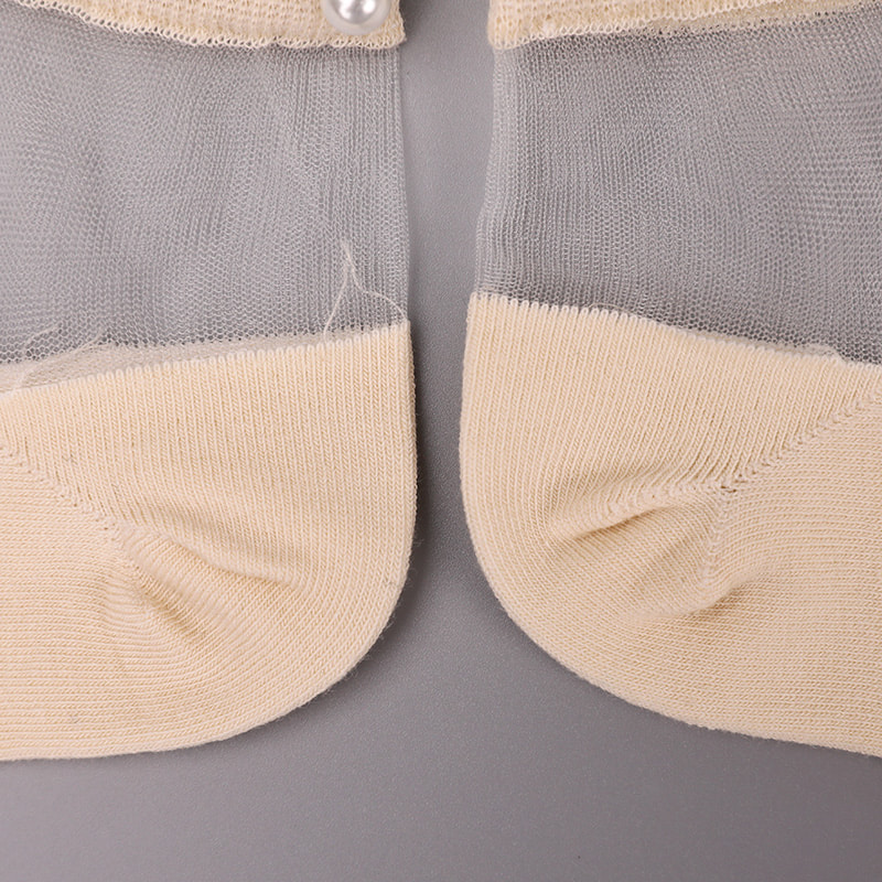 Fashion nylon diaphanum sericum bombacio fundum feminae navi socks top margaritum vitreum vitrum sericum mulieres navi socks WSD1288