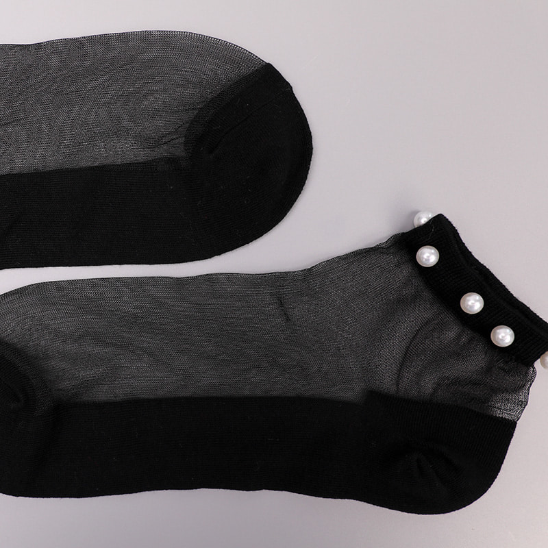 Fashion nylon diaphanum sericum bombacio fundum feminae navi socks top margaritum vitreum vitrum sericum mulieres navi socks WSD1288