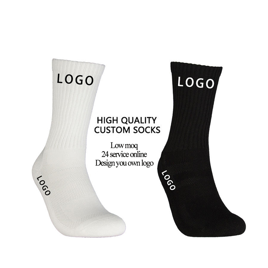 Wholesale Skate Black Letter Running Men Athletic Basketball Crew Men's Custom Logo Sport Casual Socks