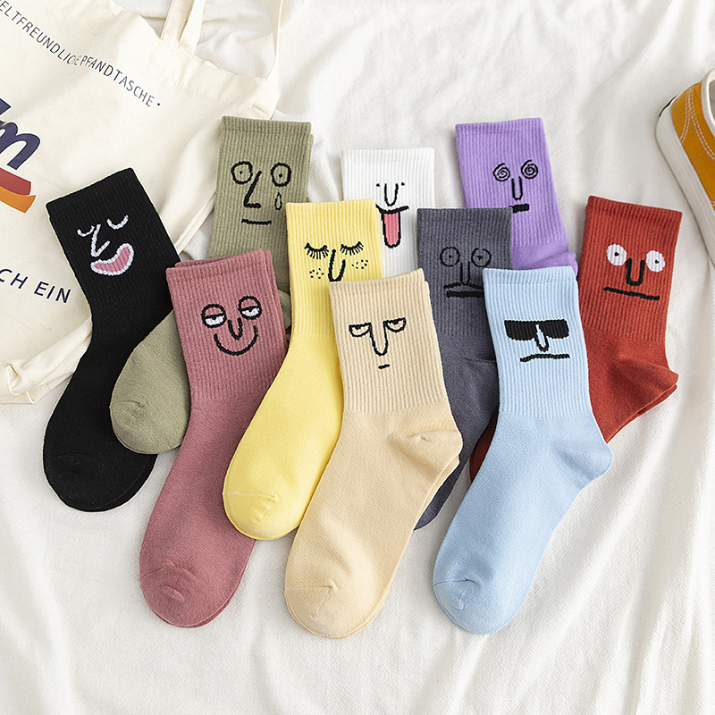 Custom Tube Cute Fall Happy Novitates Funny Cotton Unique Smile Crew Socks Unisex