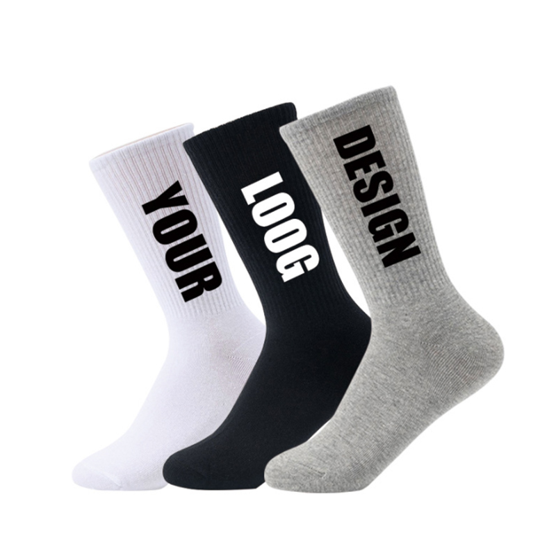 Unisex Crew Fashion Grip Embroidery Women Compression Logo Print Men's Designer Sport Custom Socks