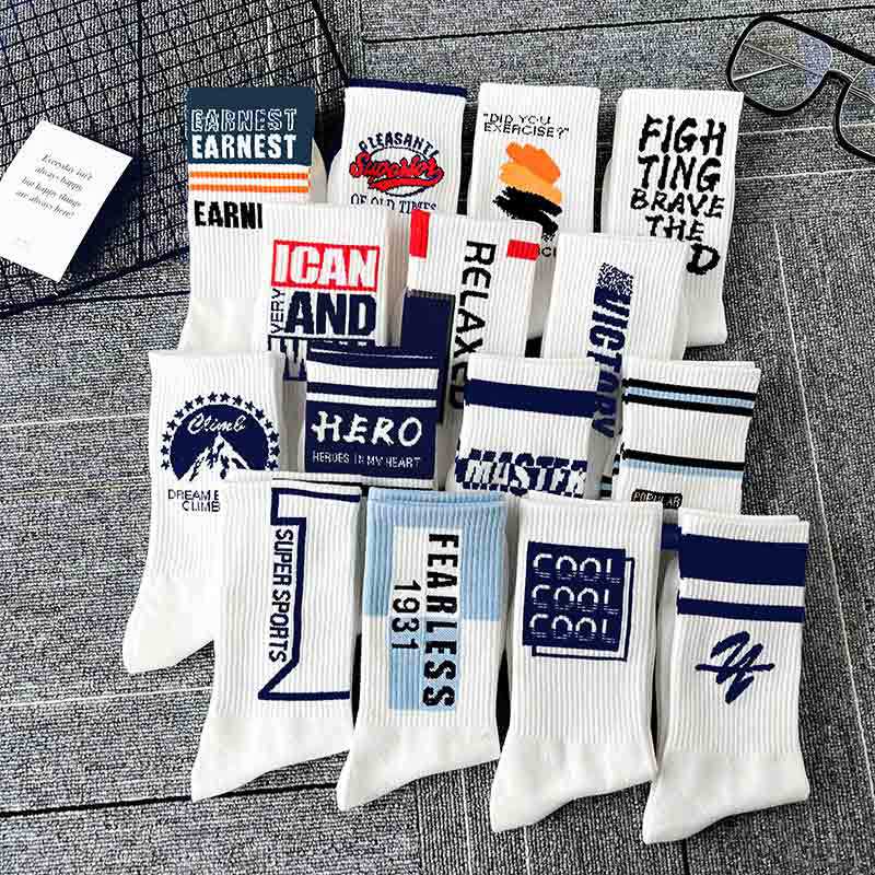 OEM design logo exemplum bombacio cantavit streetwear consuetudo ludis harajuku socks